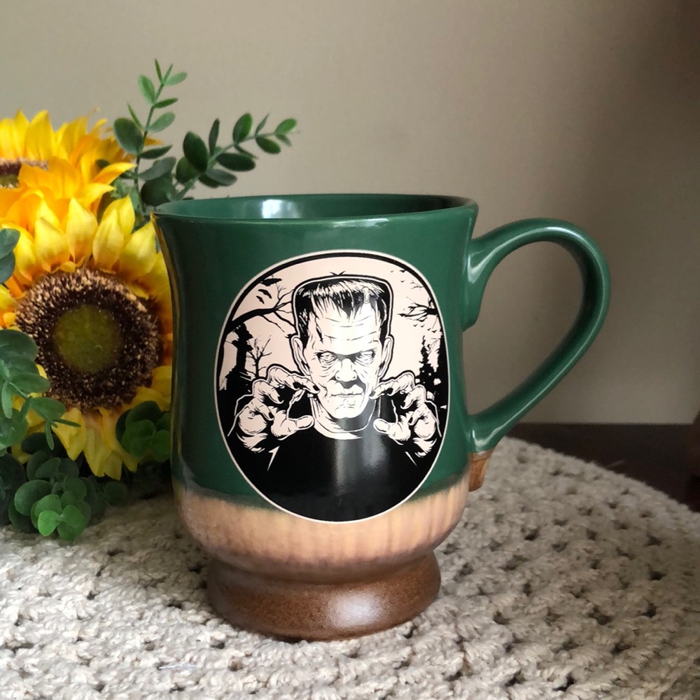 Green Ceramic Halloween Frankenstein Accent Mug